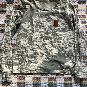 Topo Designs Olive and Cream Long Sleeve Tee